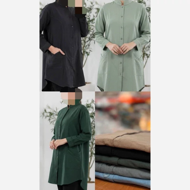 مانتو بلند و قواره دار زنانه پک سه تایی عمده