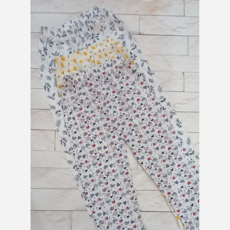 شلوار بچگانه چاپی نخ پنبه دخترانه