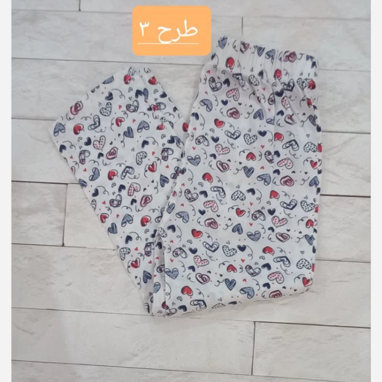 شلوار بچگانه چاپی نخ پنبه دخترانه